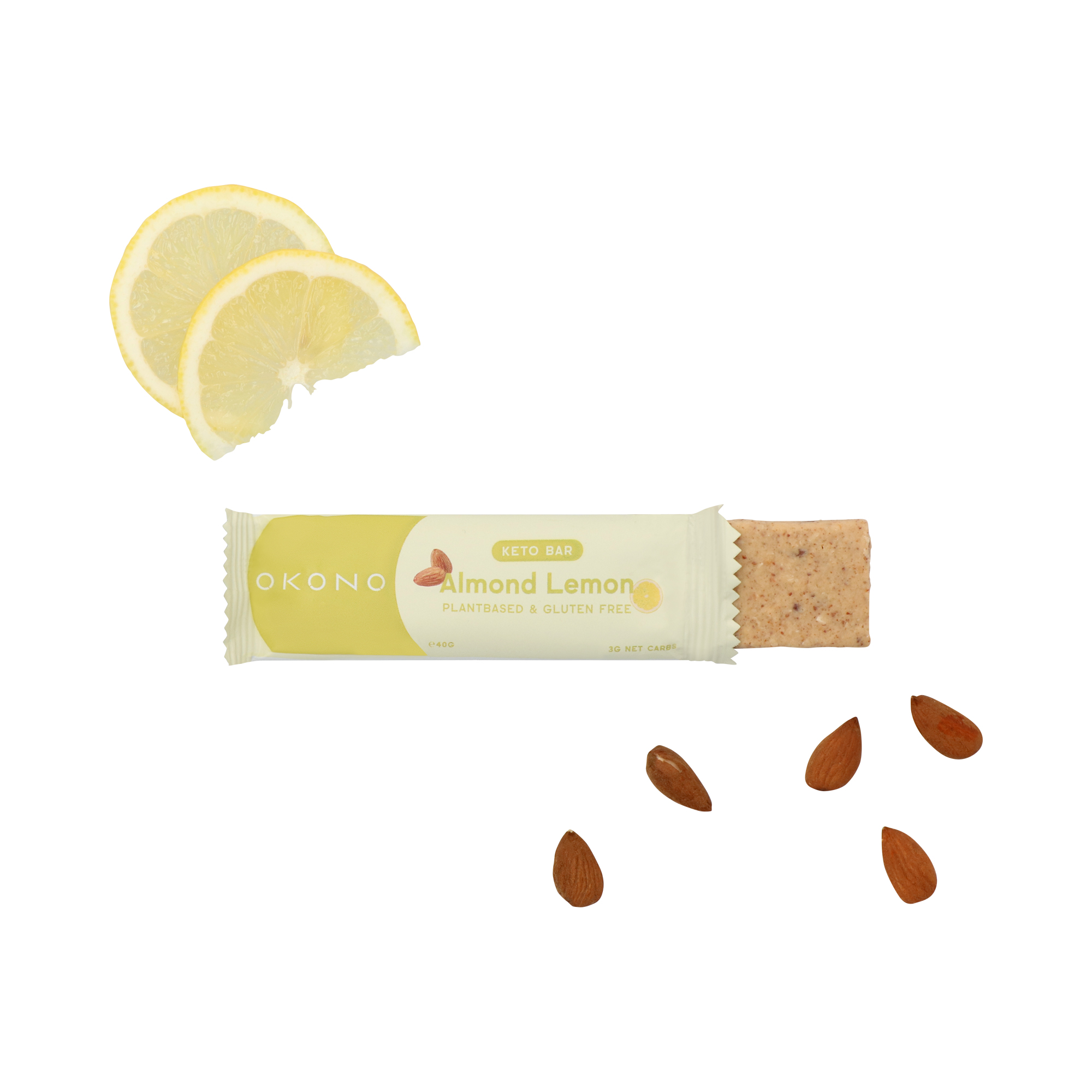 Keto Bar Almond Lemon open verpakking