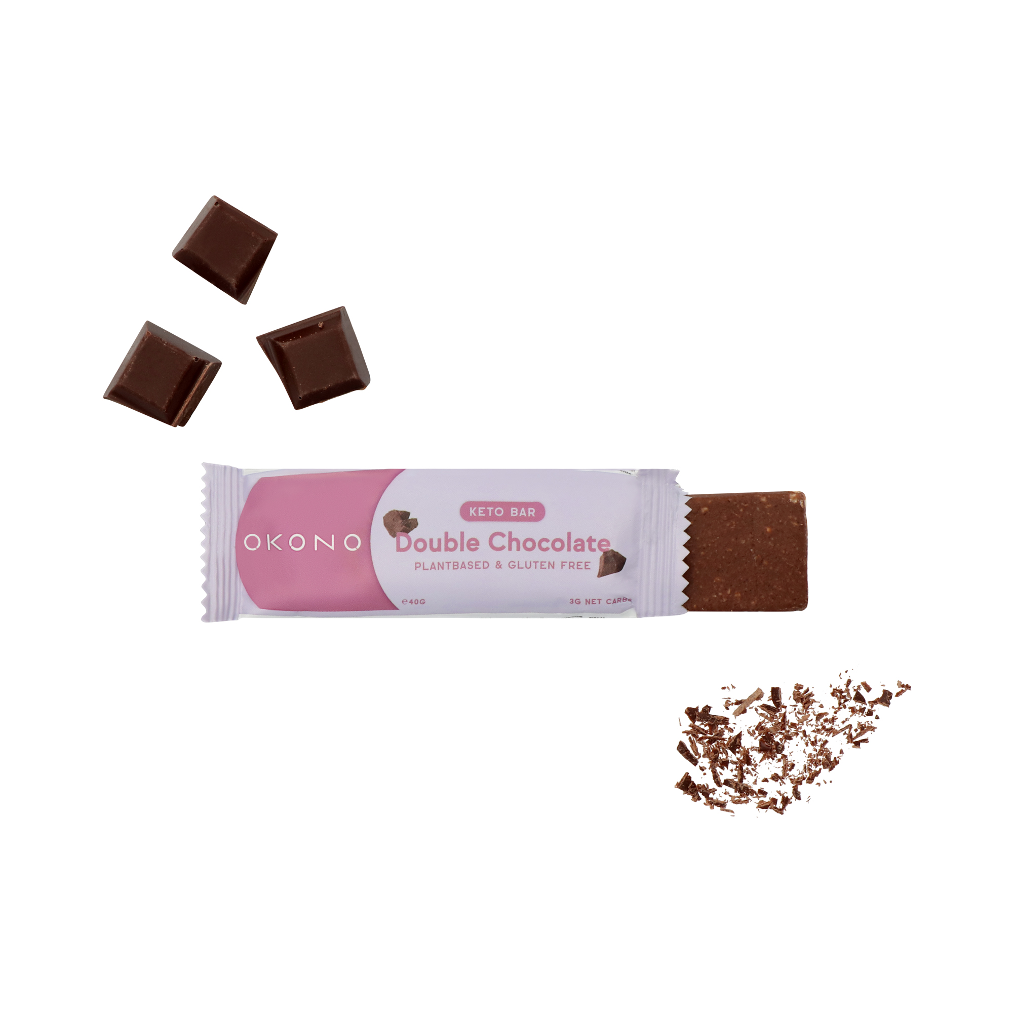 Keto Bar Double Chocolate open verpakking